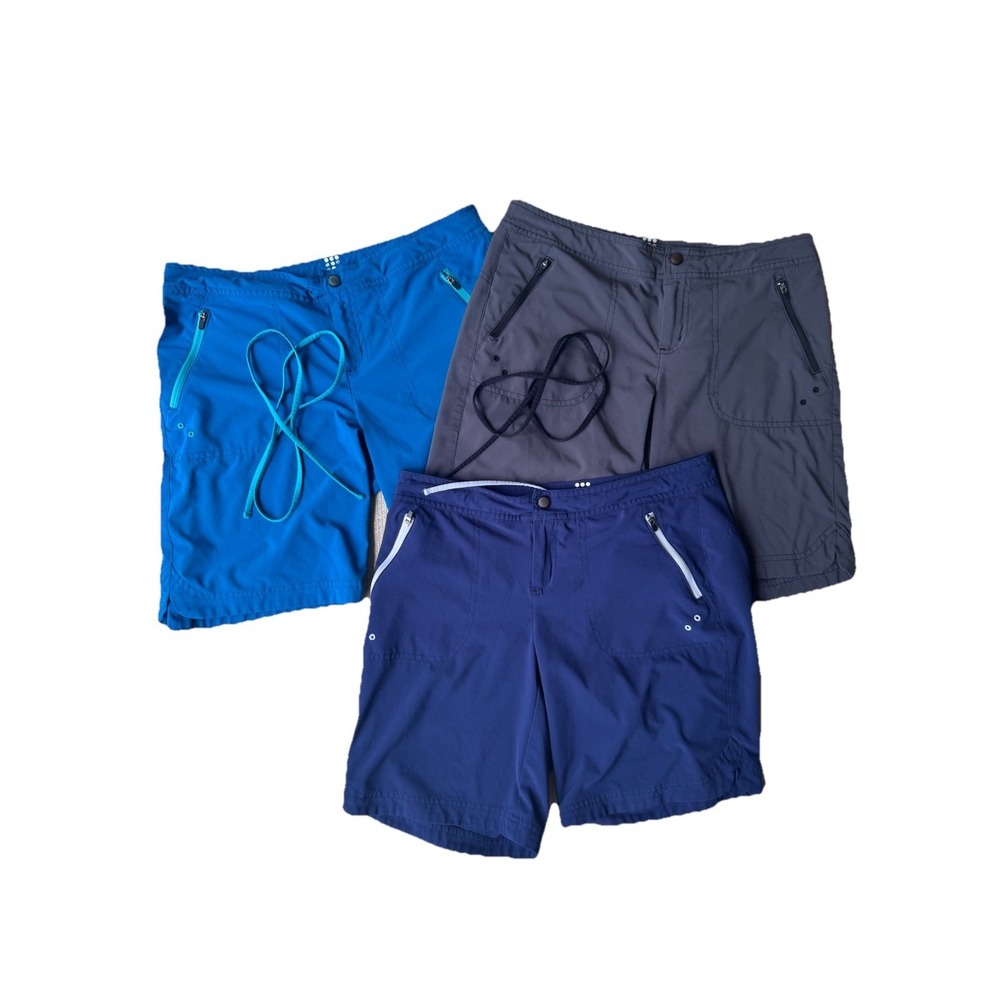 Lot Of 3 Title Nine Rogue Shorts Sz 4 Pockets Swim Board Shorts Blue Grey Navy